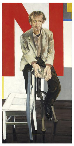 Grzegorz Bednarski, "Marek z literą N", 2001, olej, płótno, 220 x 110 cm, fot. dzięki uprzejmości Galerii aTAK